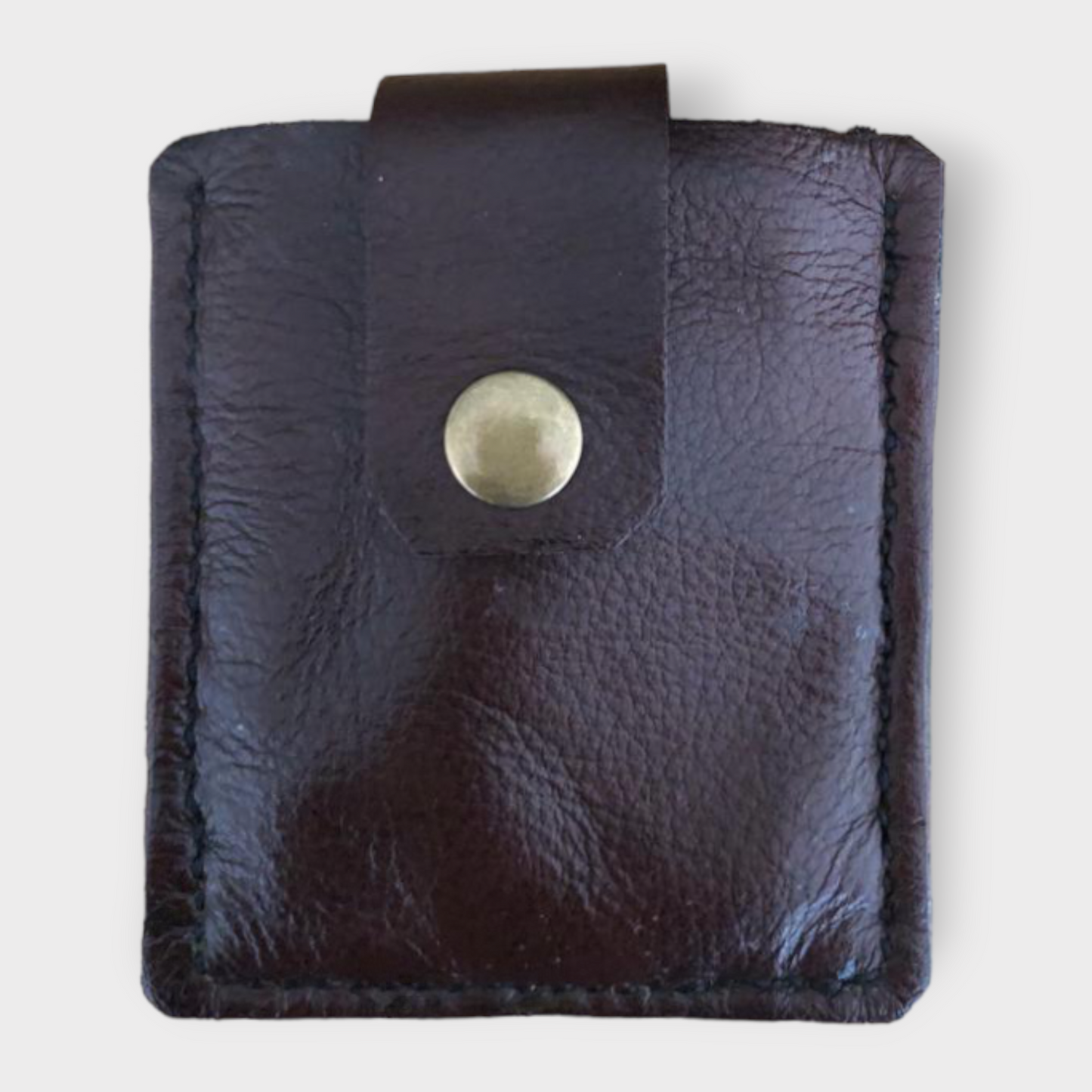 Vintage & Quality Recycled Leather hand-made Card Holder - up to 15 cards - engraved with your text