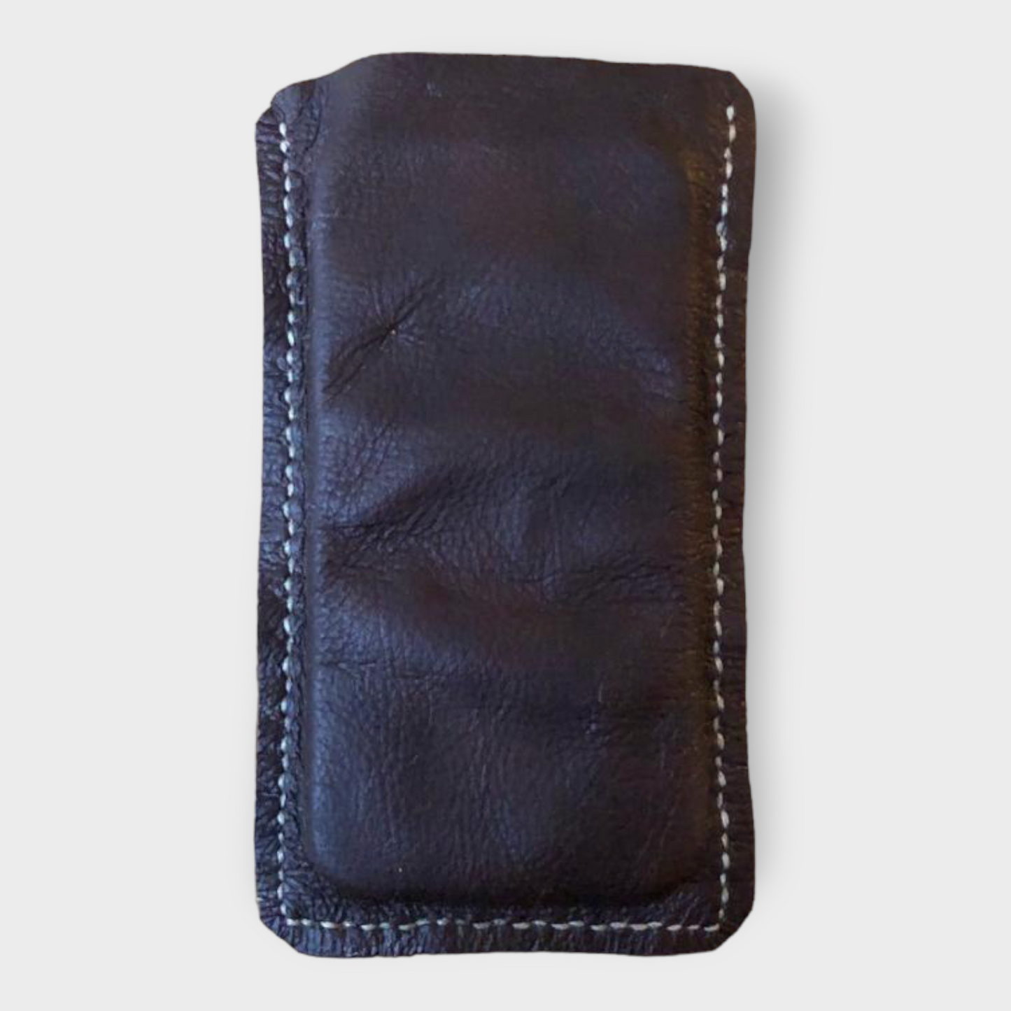 Vintage & Quality Recycled Leather hand-made phone case - engraved with your text or image