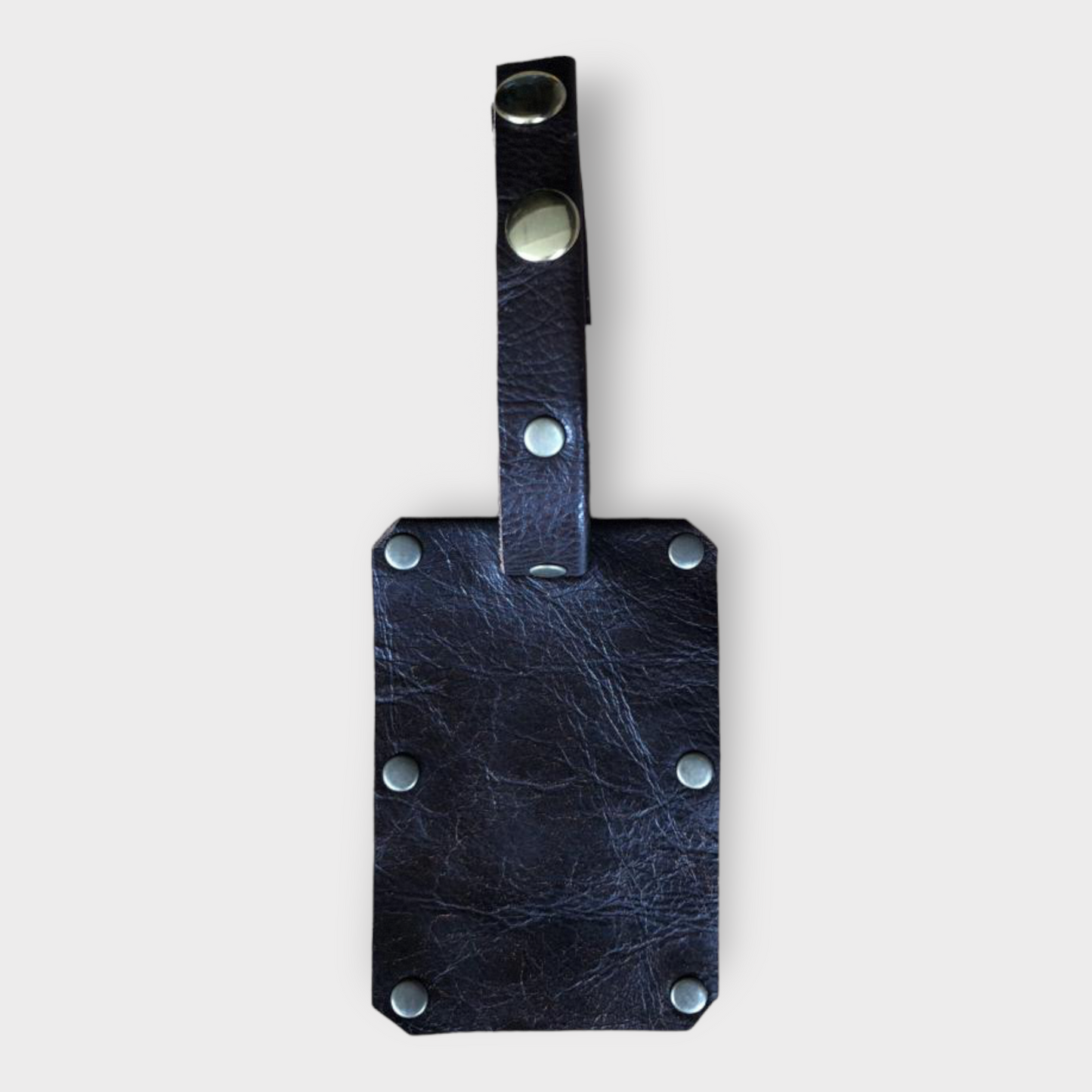 Vintage & Quality Recycled Leather hand-made luggage tag - engraved with your text