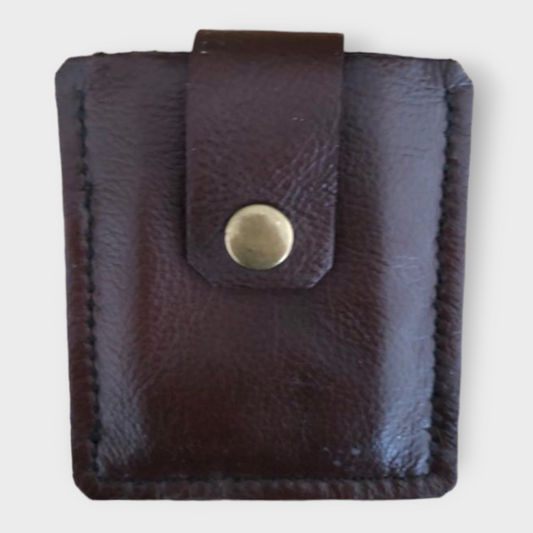 Vintage & Quality Recycled Leather hand-made Card Holder - up to 15 cards - engraved with your text