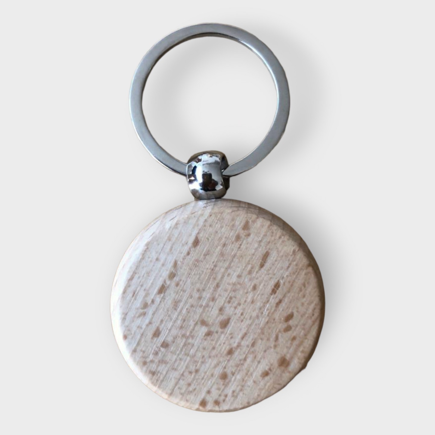 Round Wooden Key Tag / Dog Tag - Engraved with your text