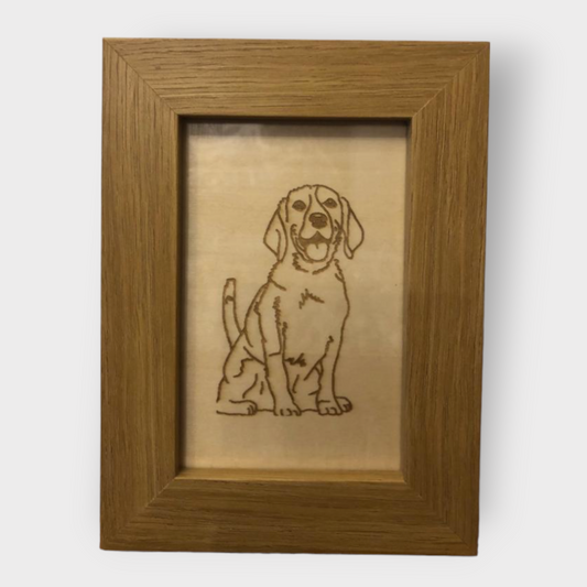 Wood Engraved Dog Picture