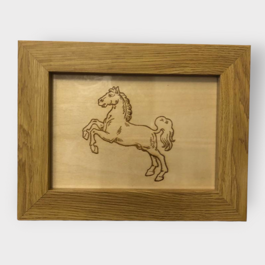 Wood Engraved Horse Picture