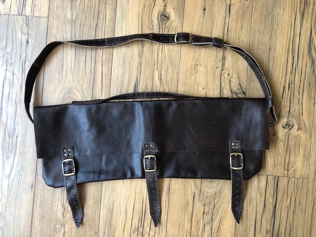 Vintage&Quality Unique recycled leather heavy-duty hand made Bag - engraved with your text